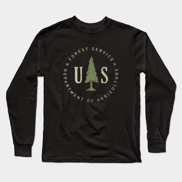 US Forest Service 2 by Buck Tee Originals Long Sleeve T-Shirt by Buck Tee